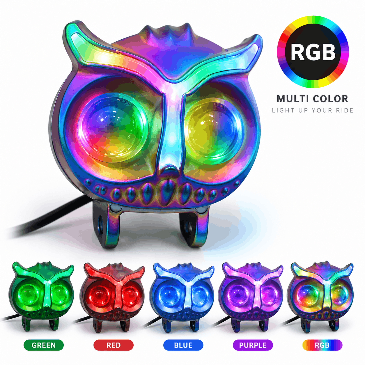 پروژکتور جغدی RGB خودرو و موتور سیکلت