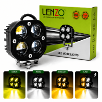 پروژکتور مربع لنزو LE-30 چهار لنز مناسب موتور سیکلت و خودرو با نور LED قدرتمند